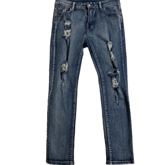 unbranded Denim - 🌟DISTRESSED UNBRANDED SKINNY JEANS: SIZE 12 SEE MEASUREMENTS EUC